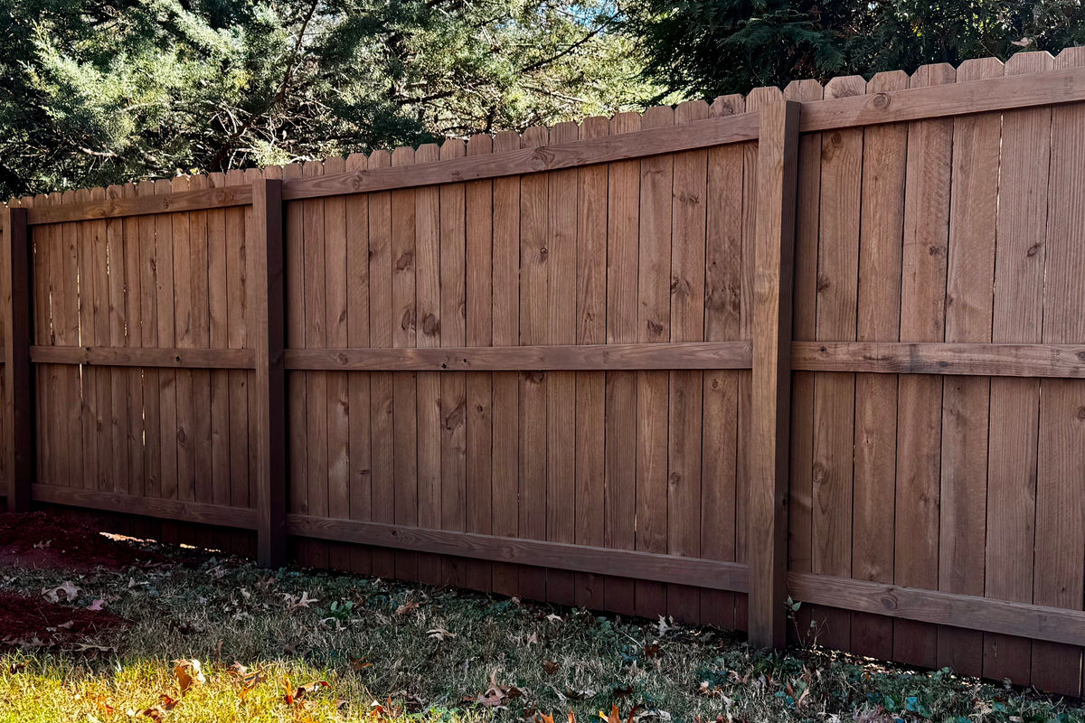 Stained fence in Greer, SC